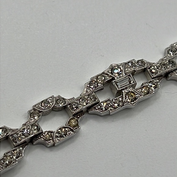 ENGEL BROTHERS 1930’s ART DECO RHINESTONE BRACELET - Picture 4 of 12